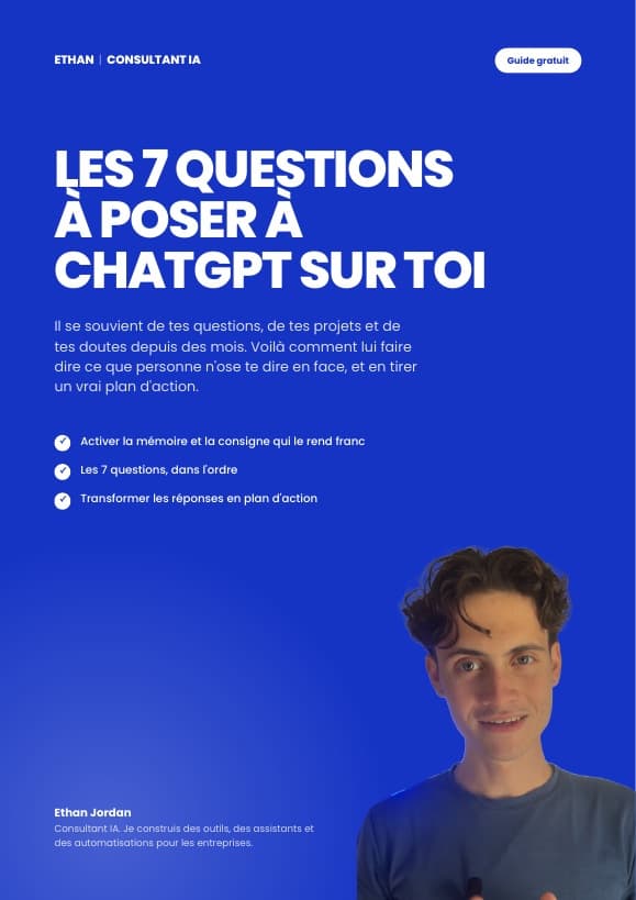 Couverture du guide Les 7 questions à poser à ChatGPT